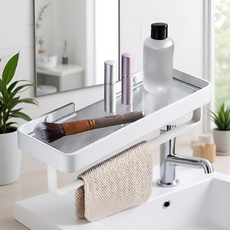 Glas Waschtisch mit Aluminiumlegierung Aufbewahrungsregal