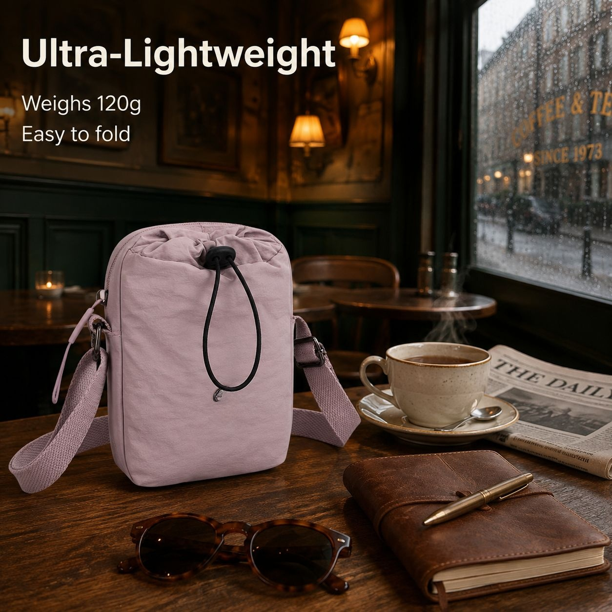 Casual Travel Water Bottle Bag for Women, Nylon Portable Phone Crossbody Mini Fashion Shoulder Bag