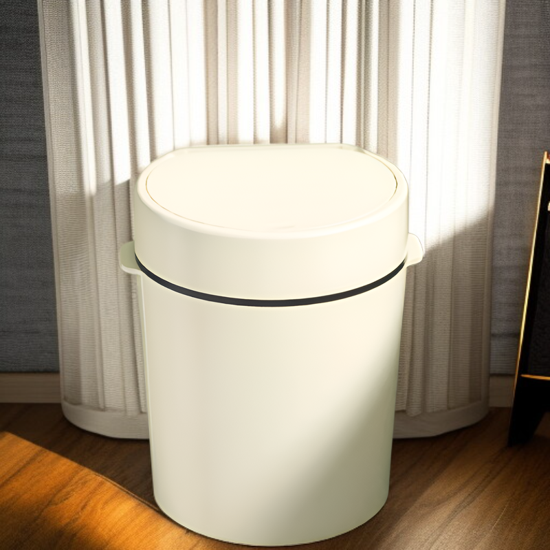 Cubo de basura de gran capacidad para cocina doméstica con tapa y almacenamiento