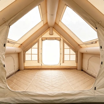 Windproof inflatable tent with sturdy anchoring