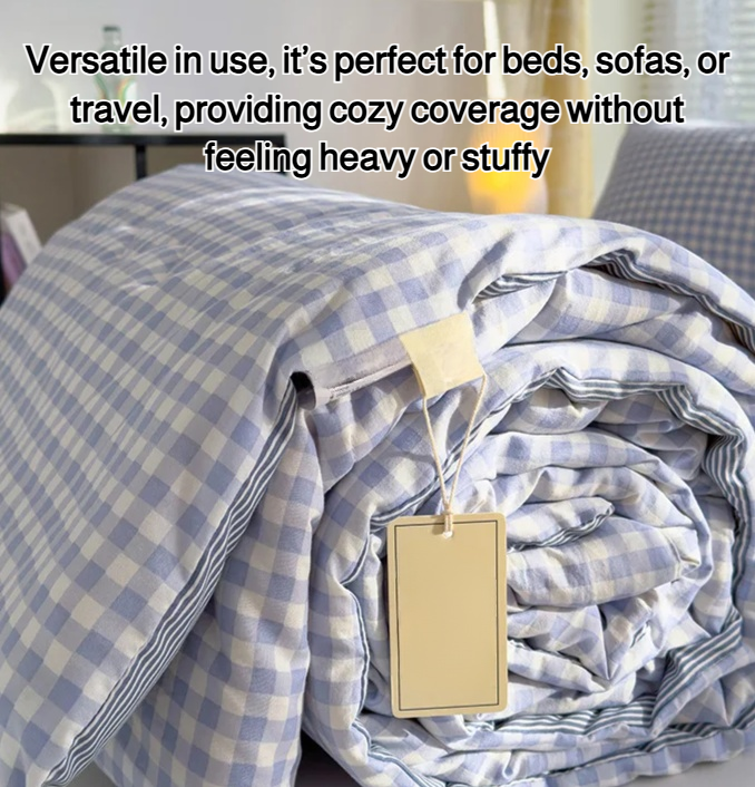 Lightweight breathable cotton quilt for summer