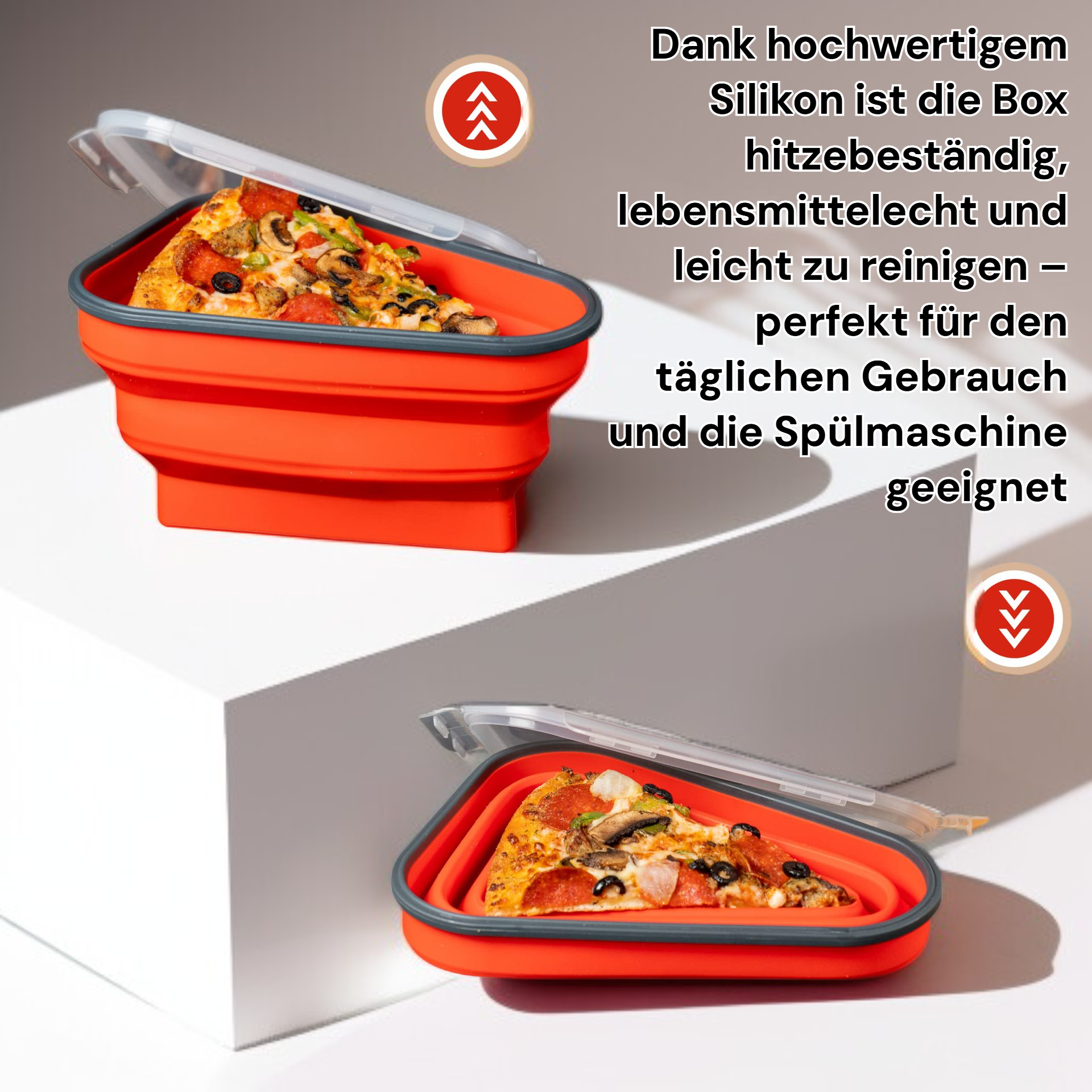 Faltbare Pizzabox aus Silikon