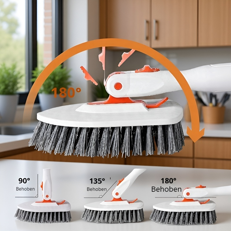 Multifunktionaler Boden- und Fensterreiniger, 180° schwenkbare Bürste mit langem Stiel