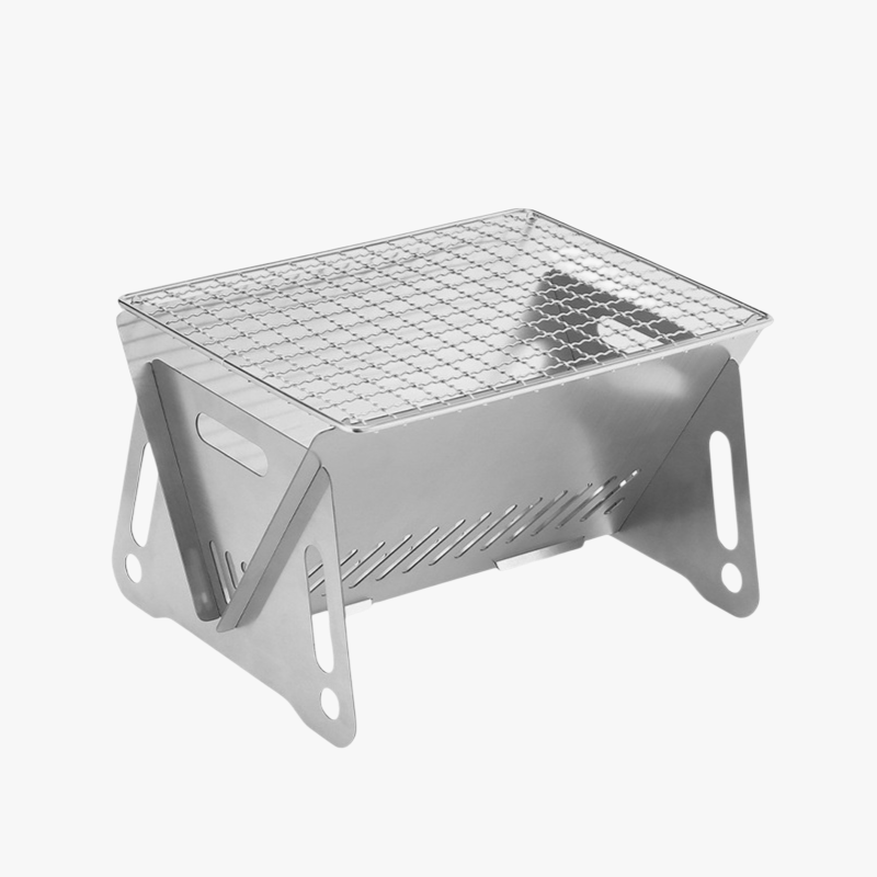 Estufa de tarjeta plegable para exteriores, parrilla de barbacoa, fuego de carbón