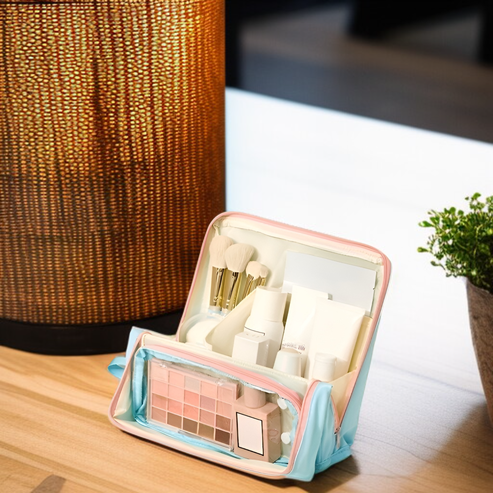 Organizador de cosméticos plegable para uso doméstico