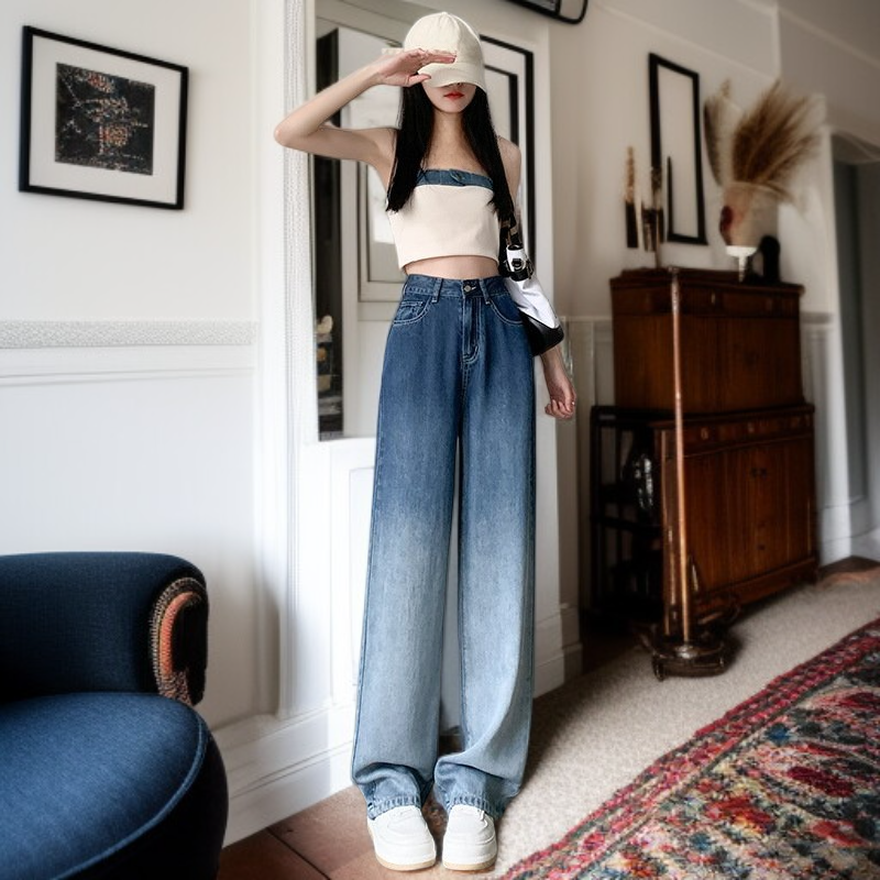 여성용 하이웨스트 스트레이트 진 신상