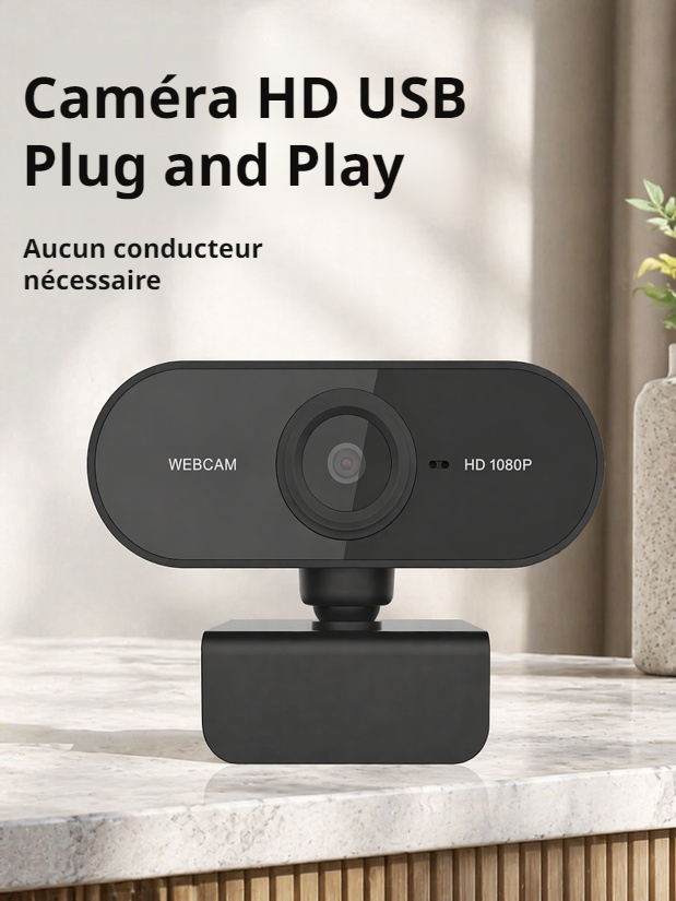 Webcam USB 1080P 2K haute définition pour streaming en direct