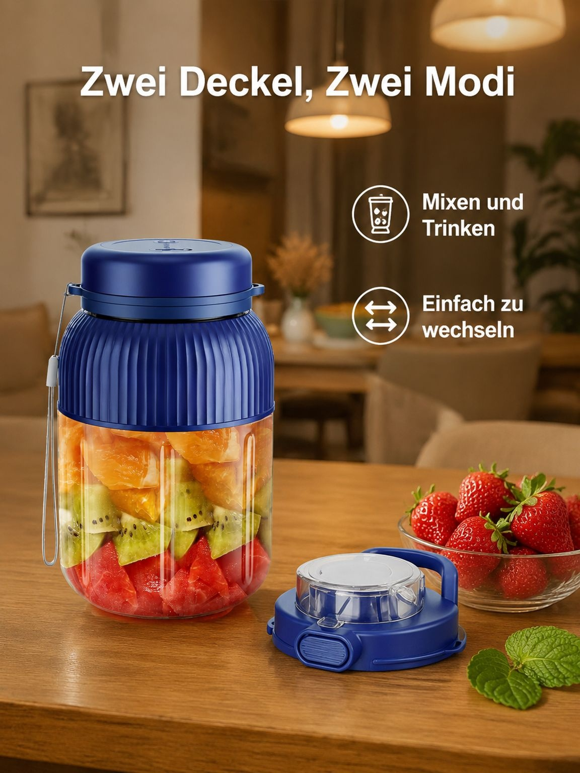 Tragbarer, wiederaufladbarer, kleiner Multifunktions-Fruchtentsafter mit kabellosem elektrischem Ent