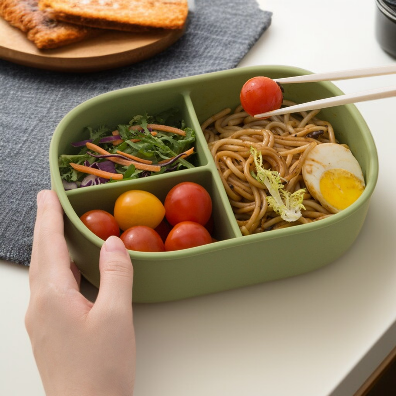 กล่องข้าวซิลิโคนเกรดอาหารพร้อมซีลกันรั่ว