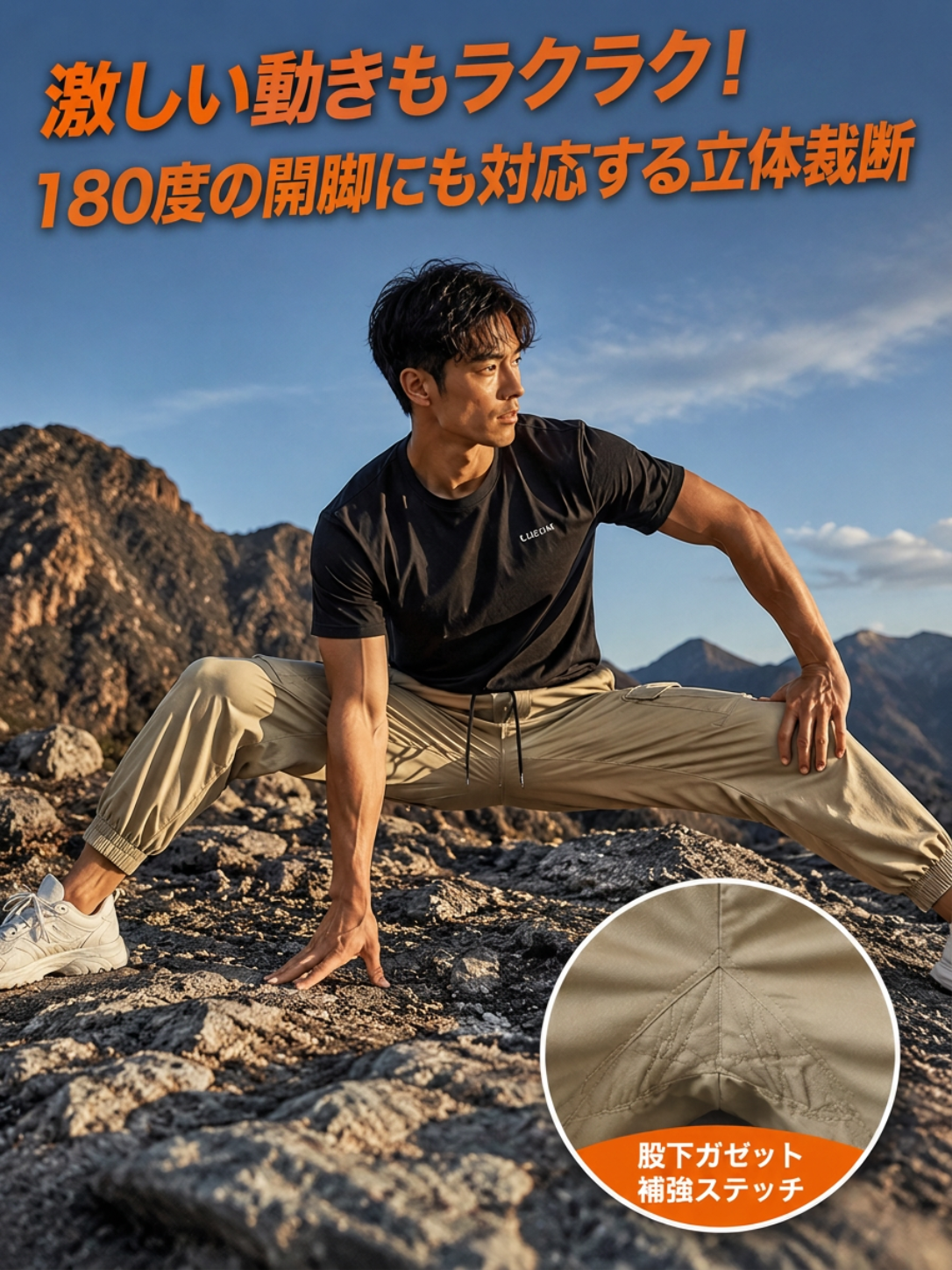 メンズ 多ポケットカジュアルカーゴパンツ