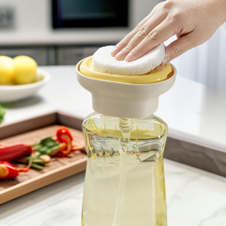 廚房水槽洗潔精按壓器皂液盒百潔布碗刷液盒