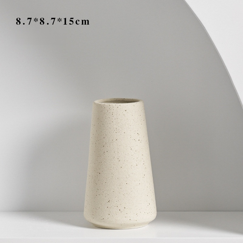 White frosted ceramic vase