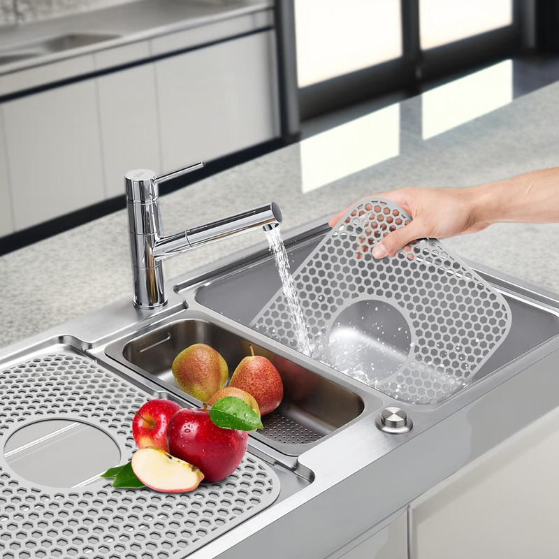 주방용 실리콘 싱크대 충돌 방지 및 방열 매트, 물방울 모양 보호 매트