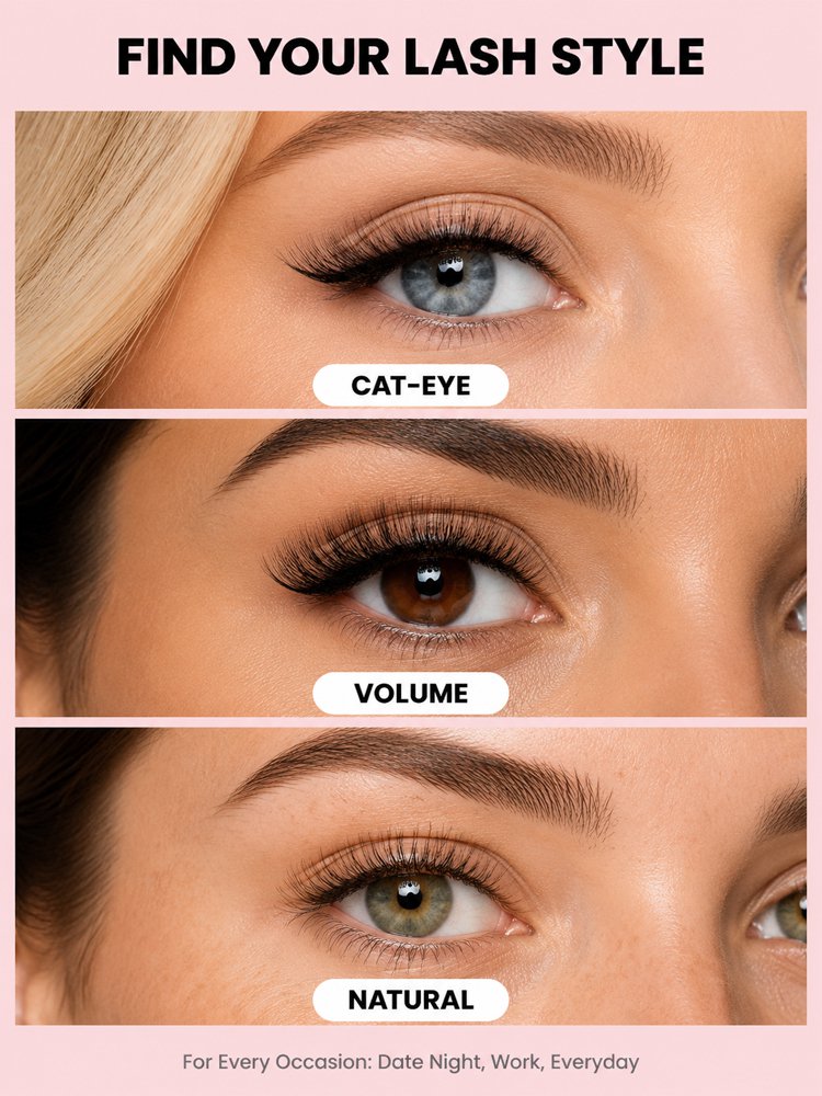 [No glue, no removal hassle; achieve perfect lashes in 3 seconds] Magnetic False Eyelashes
