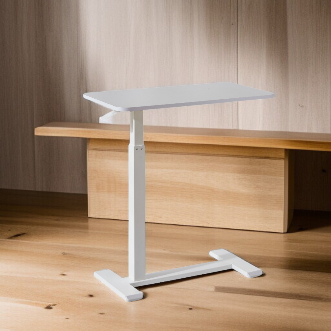 Mesa pequeña móvil con elevación neumática para uso en oficina y hogar