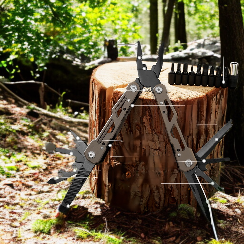 아웃도어 휴대용 접이식 다용도 공구집게 접이식 스테인리스 접이식 휴대용 콤비네이션 비트