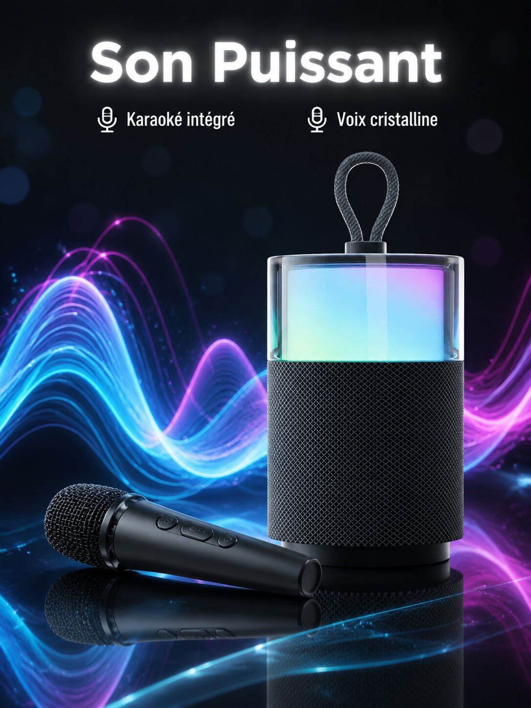 Enceinte Bluetooth Karaoké Aurore