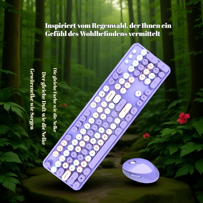 Kabelloses Tastatur- und Maus-Set mit Lippenstift-Tasten