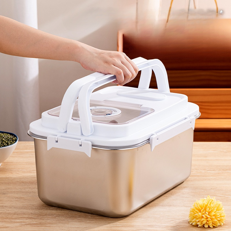 Stainless steel thickened sealed storage multifunctional rice bucket