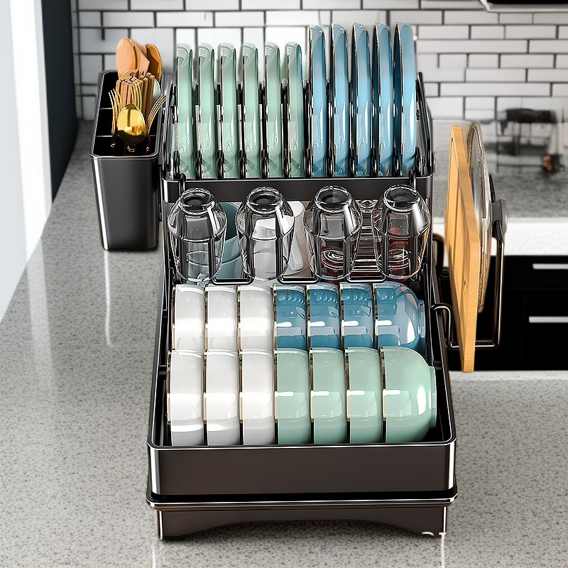 접이식 주방 선반 물받이 그릇 선반