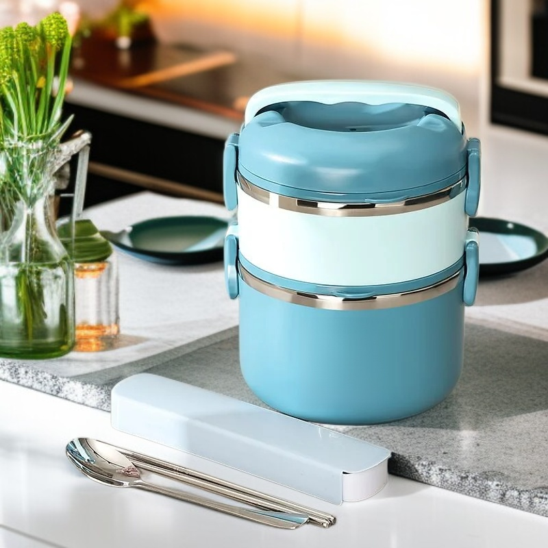 Fiambrera portátil aislante para oficina, con caja redonda incluida y gran capacidad