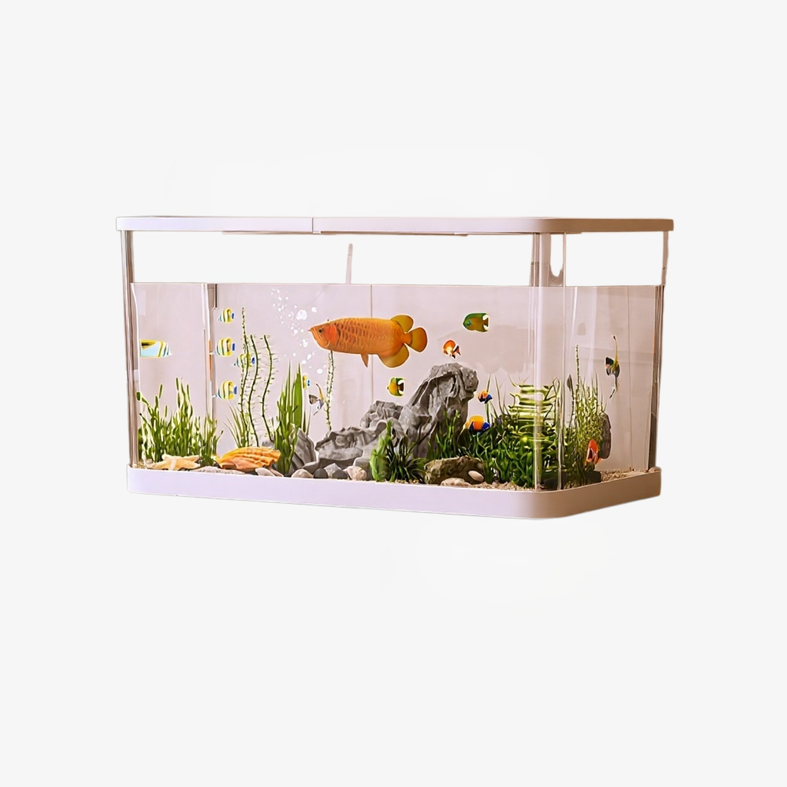 Acuario ecológico de plástico para mascotas, multifuncional, para criar peces y tortugas en el hogar