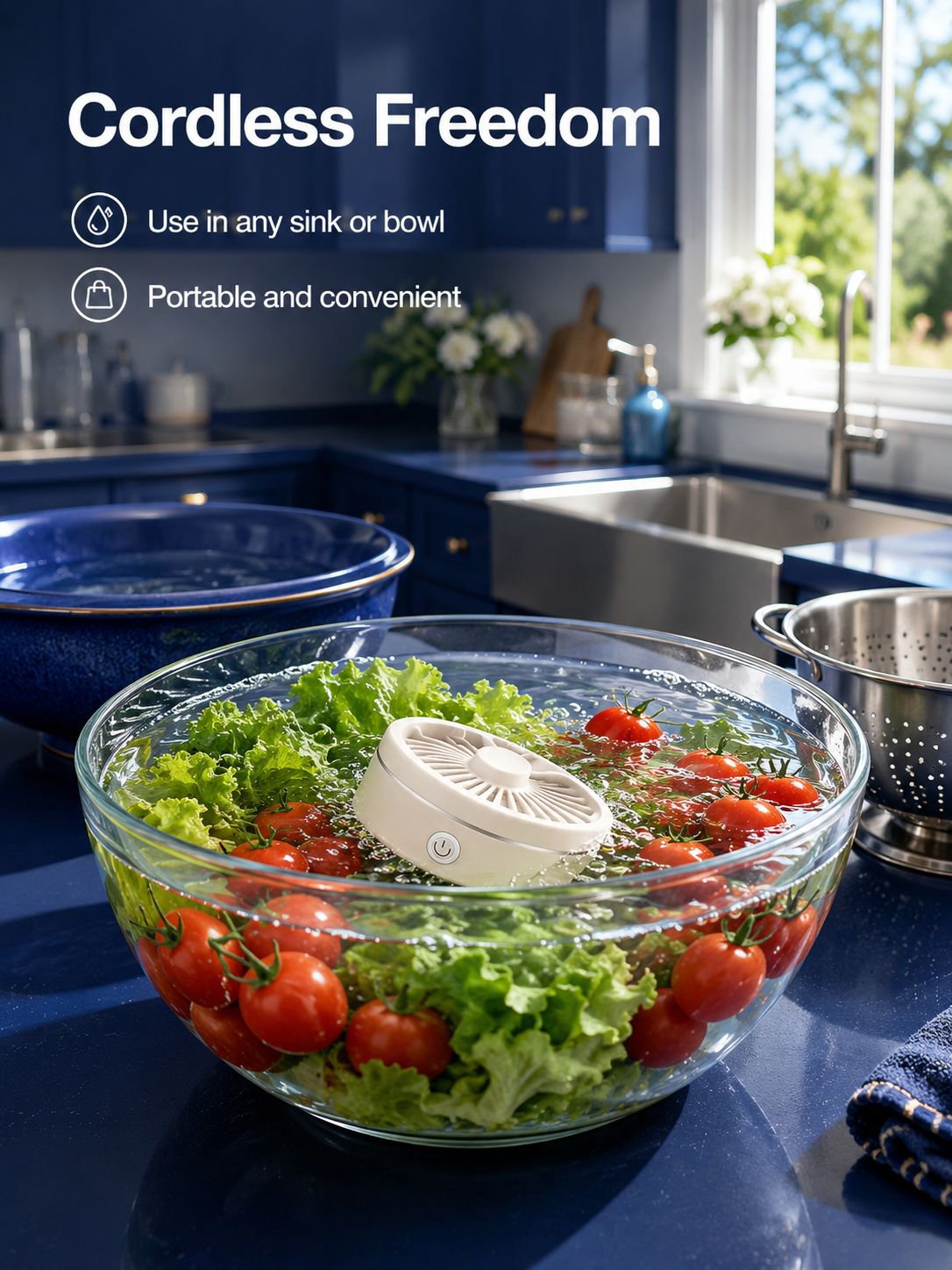 Healthy kitchen solution with wireless ultrasonic purifier