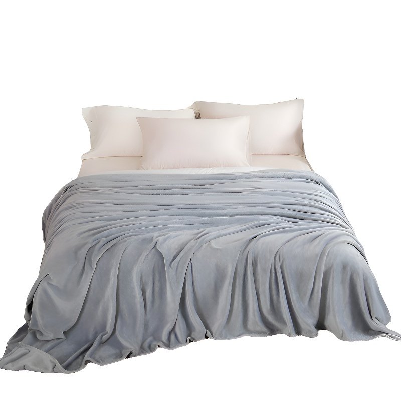 북유럽 플란넬 홑겹 담요 퓨어 컬러  심플 담요