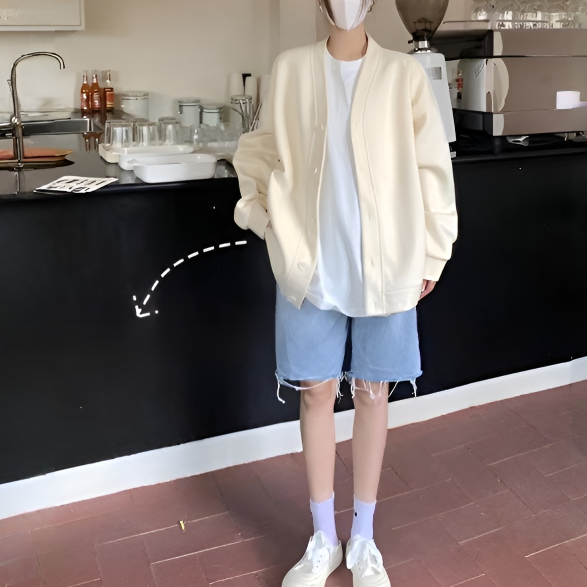 レディース韓国風Vネックカーディガン 三色 スウェットアウター 2024年春秋新作