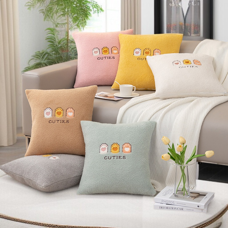 冬のフルカバータオル滑り止めラムズウールソファクッションプラッシュ漫画刺繍フルカバータオルクッション冬の漫画刺繍ブランケット
