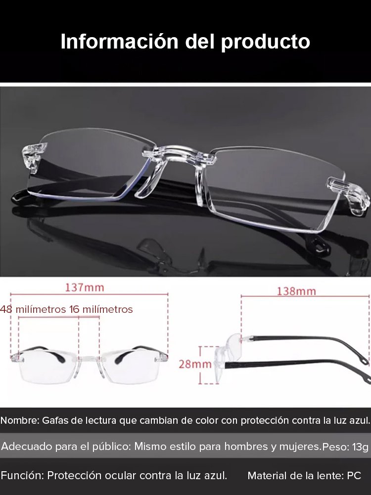 Gafas de lectura anti-luz azul con lentes fotocromáticas
