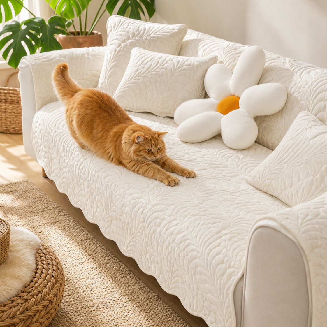 Soft Nordic Style Sofa Protector
