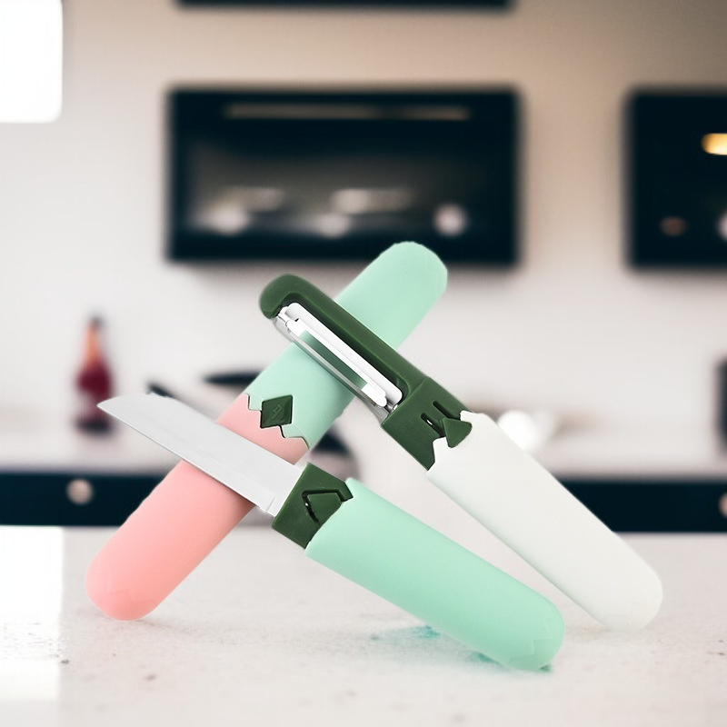 Couteau ménager compact multifonction, éplucheur double tête pour fruits