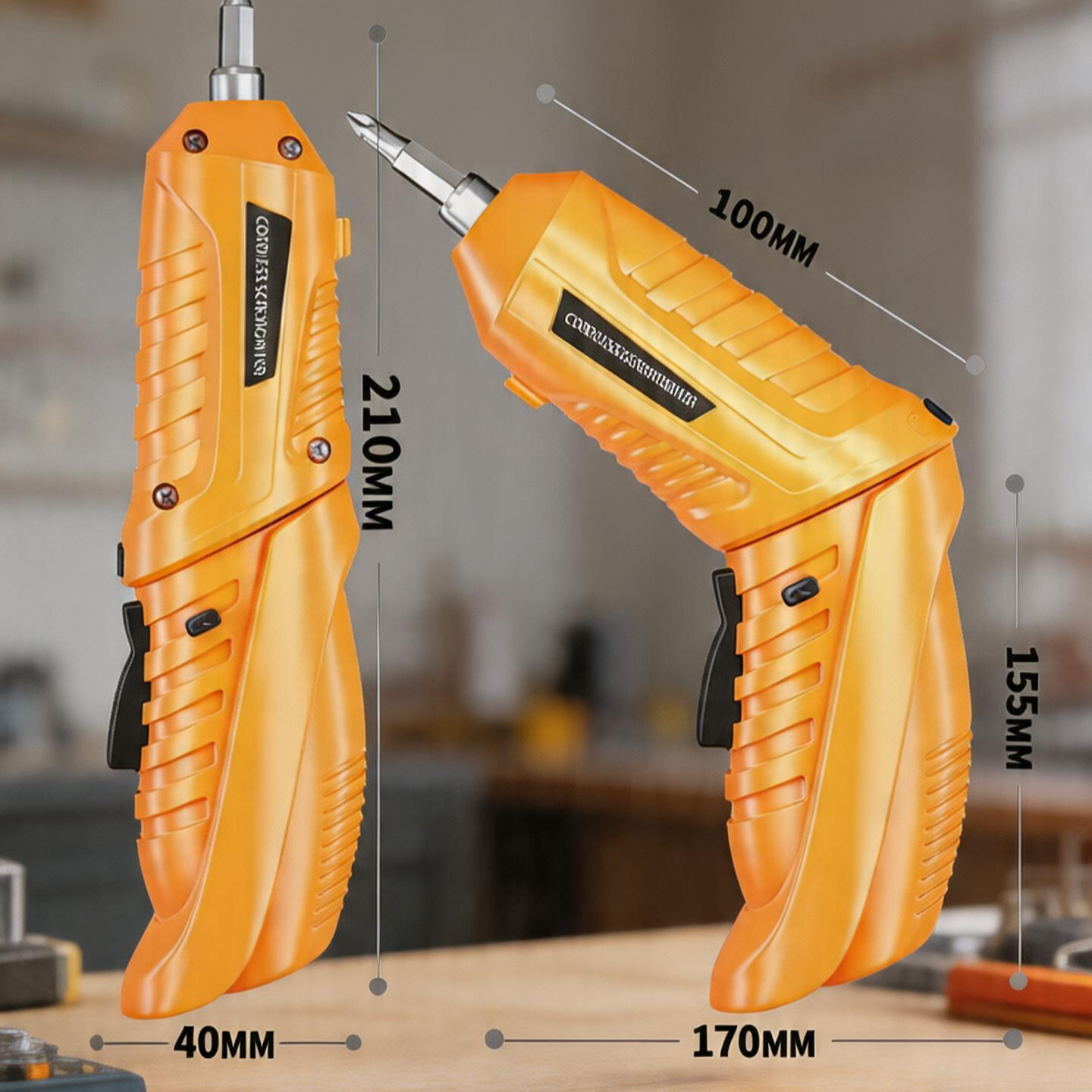 Yellow Foldable Electric Screwdriver USB Rechargeable Electric Driver