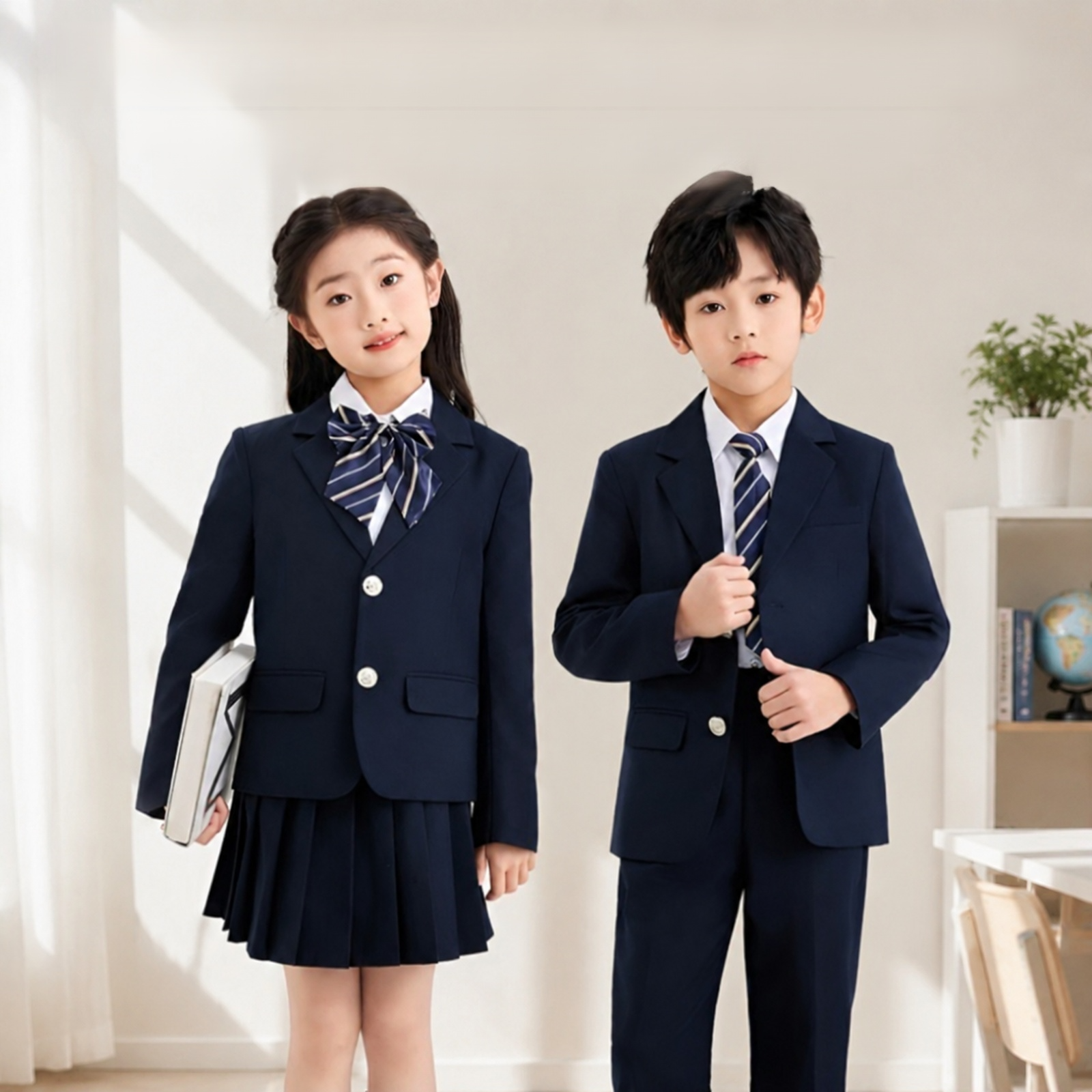 春夏新作 キッズ英国風幼稚園制服 小学生制服 発表衣装
