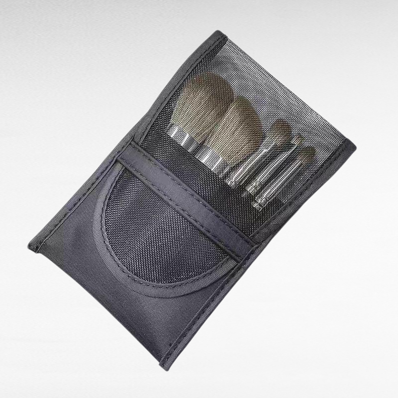 여행용 미니 5개 브러쉬 세트, 파우치 포함, 아이브로우・코쉐딩・블렌딩 듀얼 아이섀도우 브러쉬