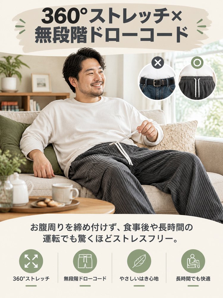 極上8ウェール ストレートパンツ