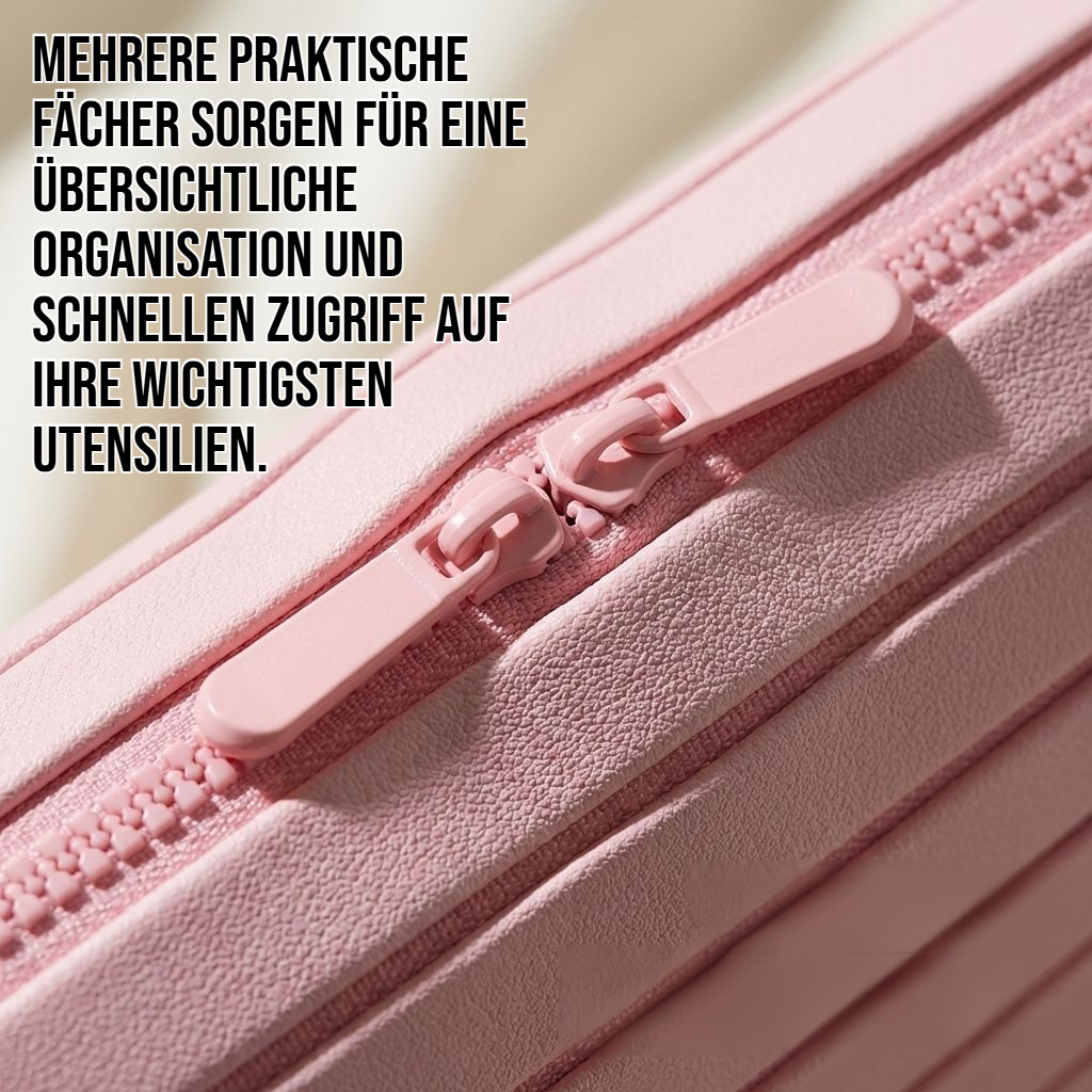 Tragbare Kosmetik- und Kulturtasche mit großem Fassungsvermögen und mehreren Fächern
