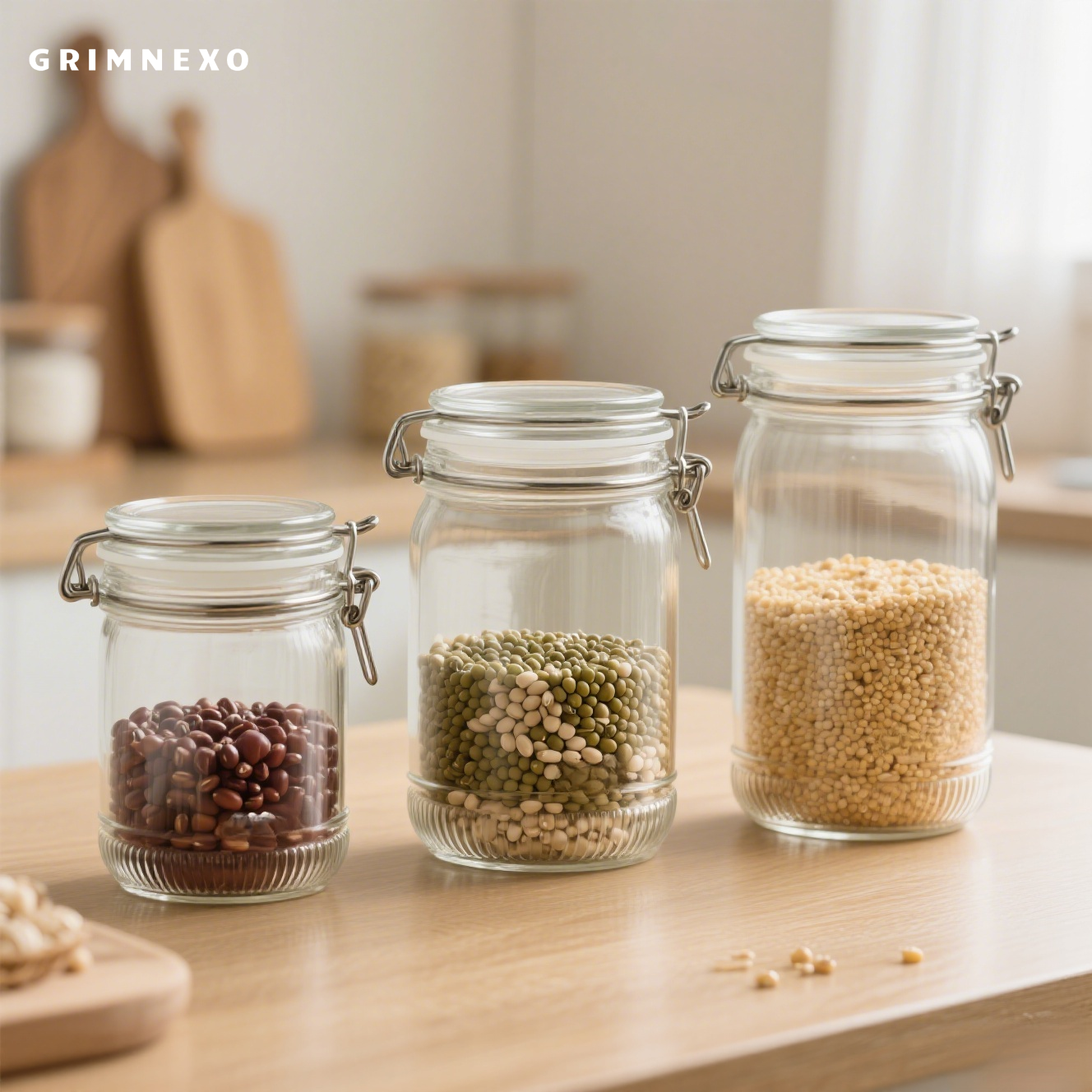 Durable glass storage jars with lids