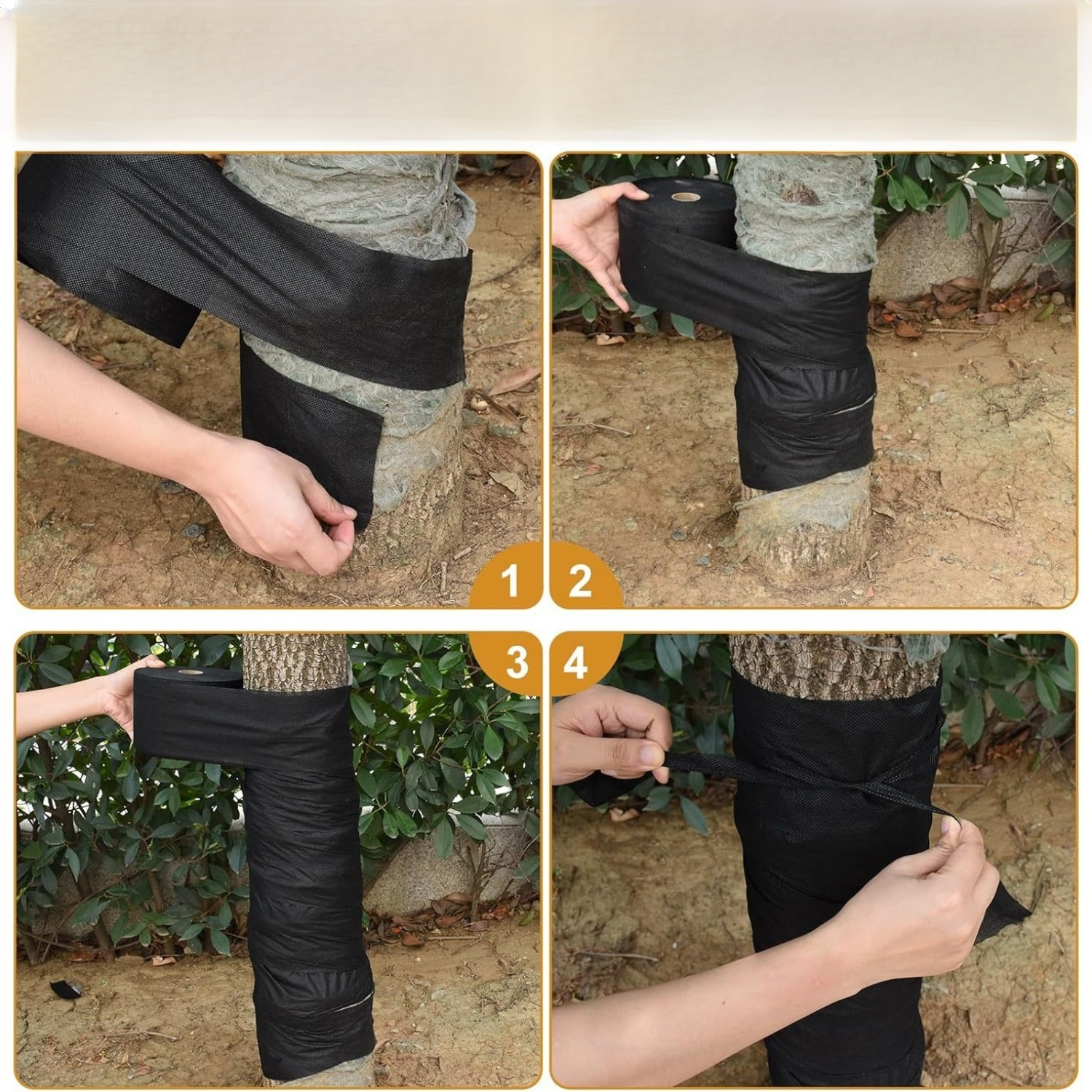 Black widened tree trunk protective cloth, cold-proof tree wrapping strip, heat-insulating non-woven