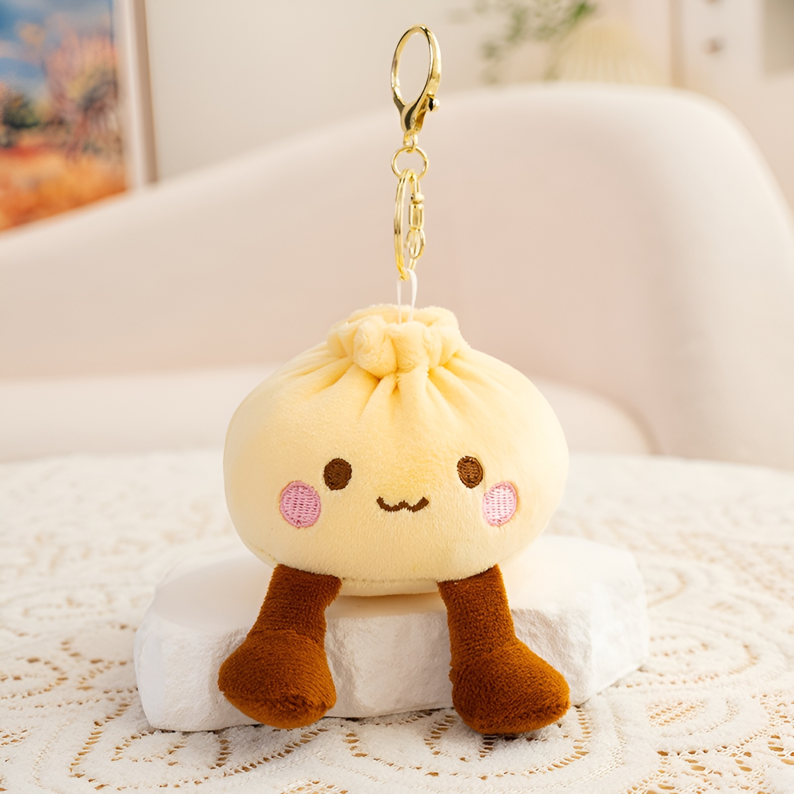 Cartoon Bun Plush Keychain Toy