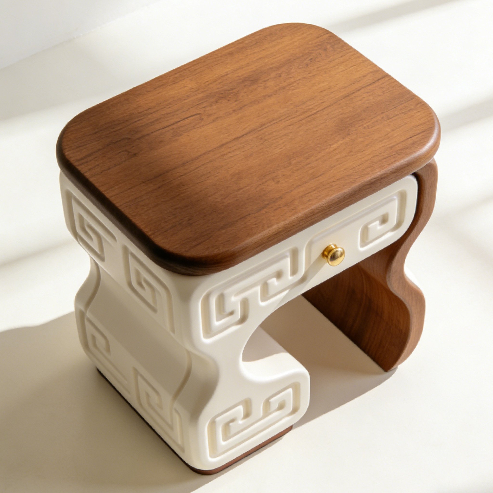 고급 원목으로 제작된 침대 옆장