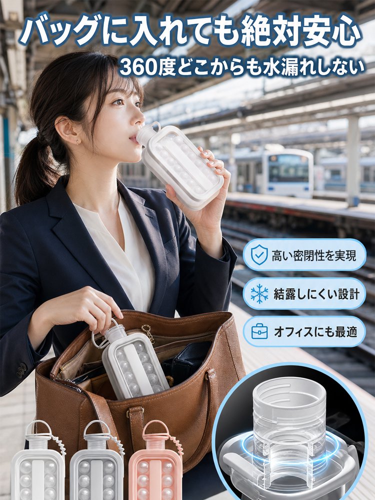 【いつでも簡単に氷作り】2WAY折りたたみ式氷作りボトル