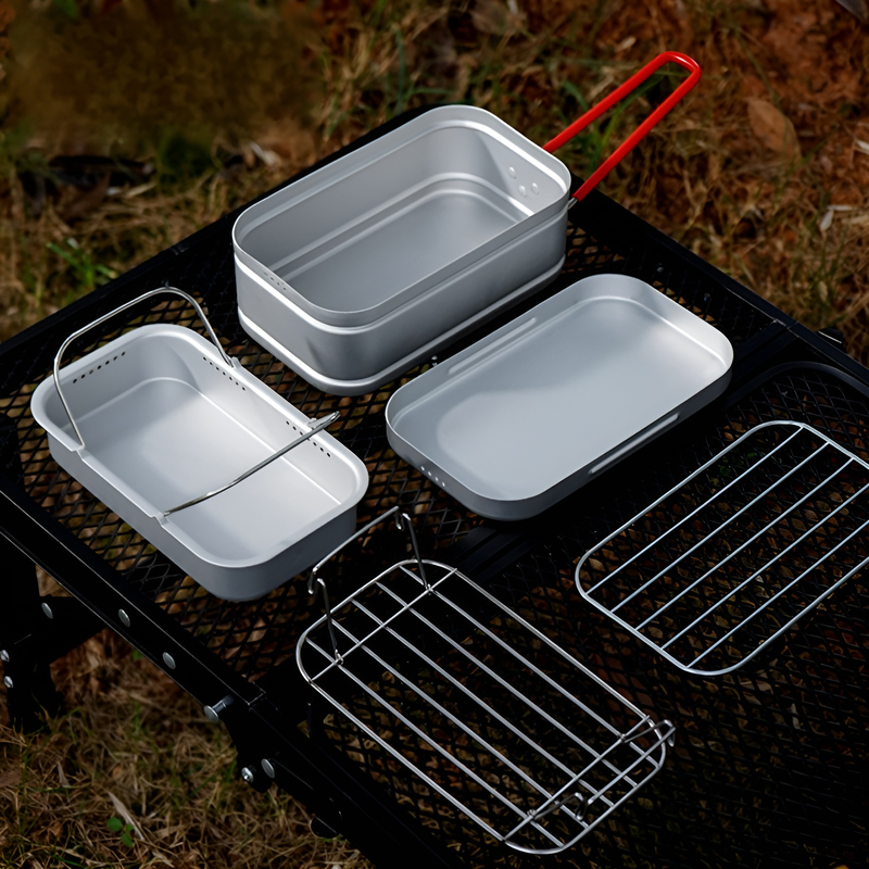 キャンプ用多機能アルミ弁当箱