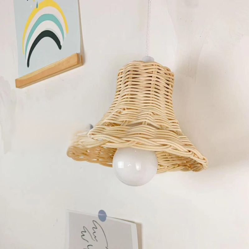 Lámpara colgante artesanal de ratán para fotografía y decoración