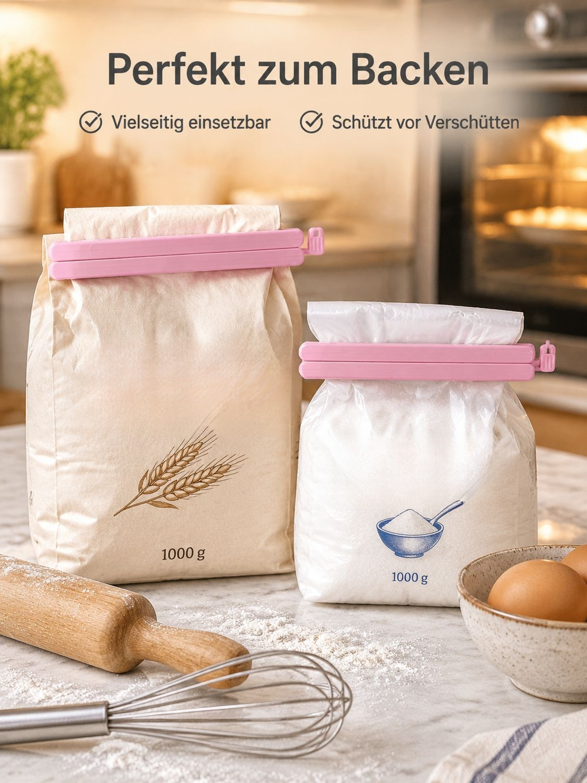 Perfekte Verschluss-Clips für verschiedene Größen von Lebensmitteltüten