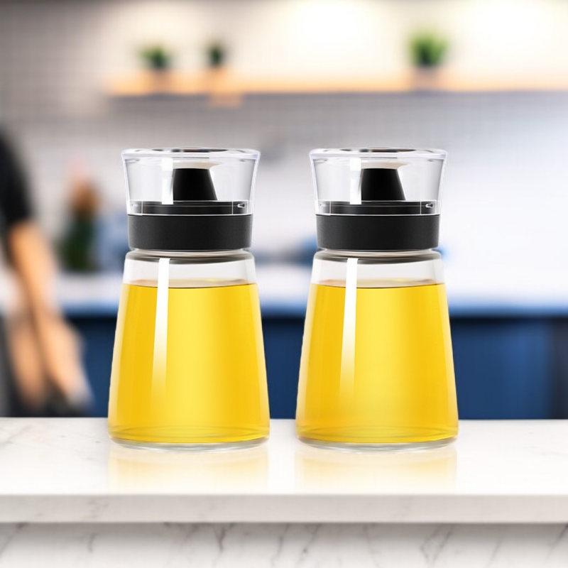 漏れ防止の密封ガラス調味料ボトル