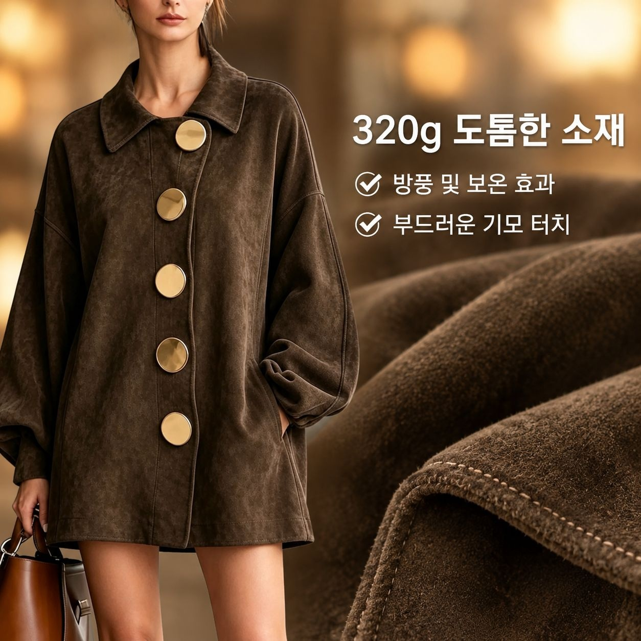 여성용 신상 가을/겨울 인조 스웨이드 재킷
