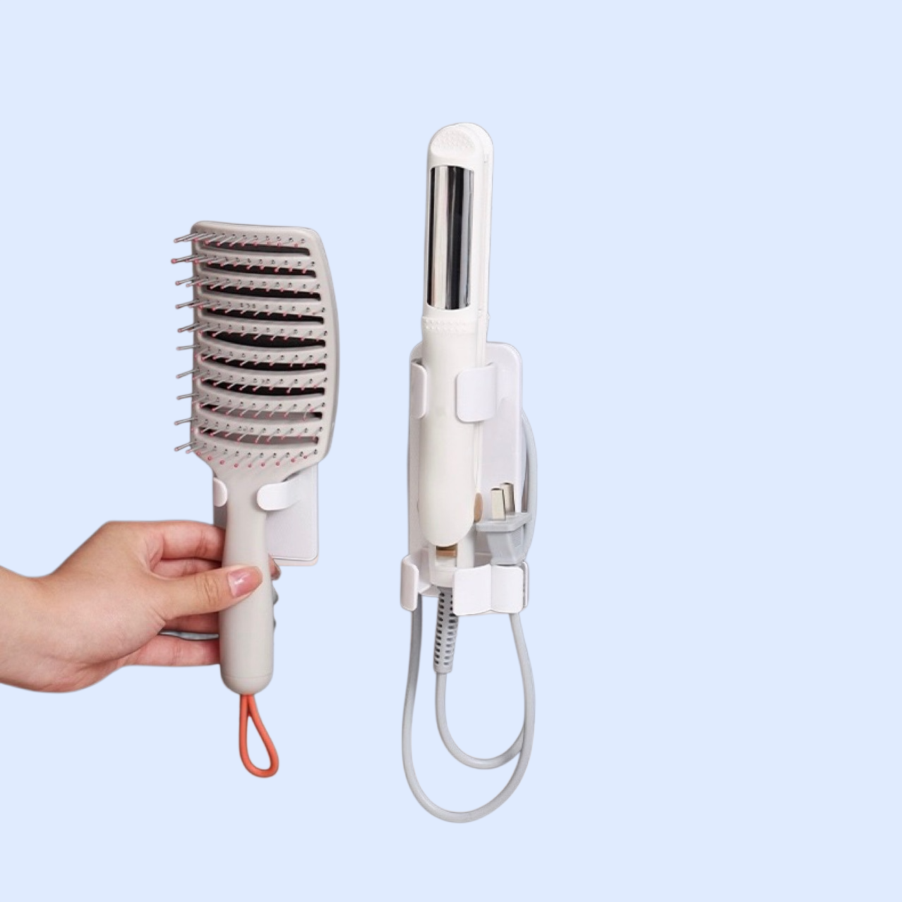 パンチフリー壁掛けヘアコーム収納ラック