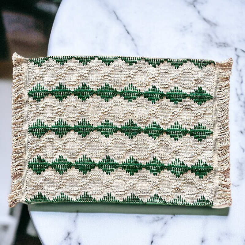 多色展開のフリンジ綿糸編みマットコレクション